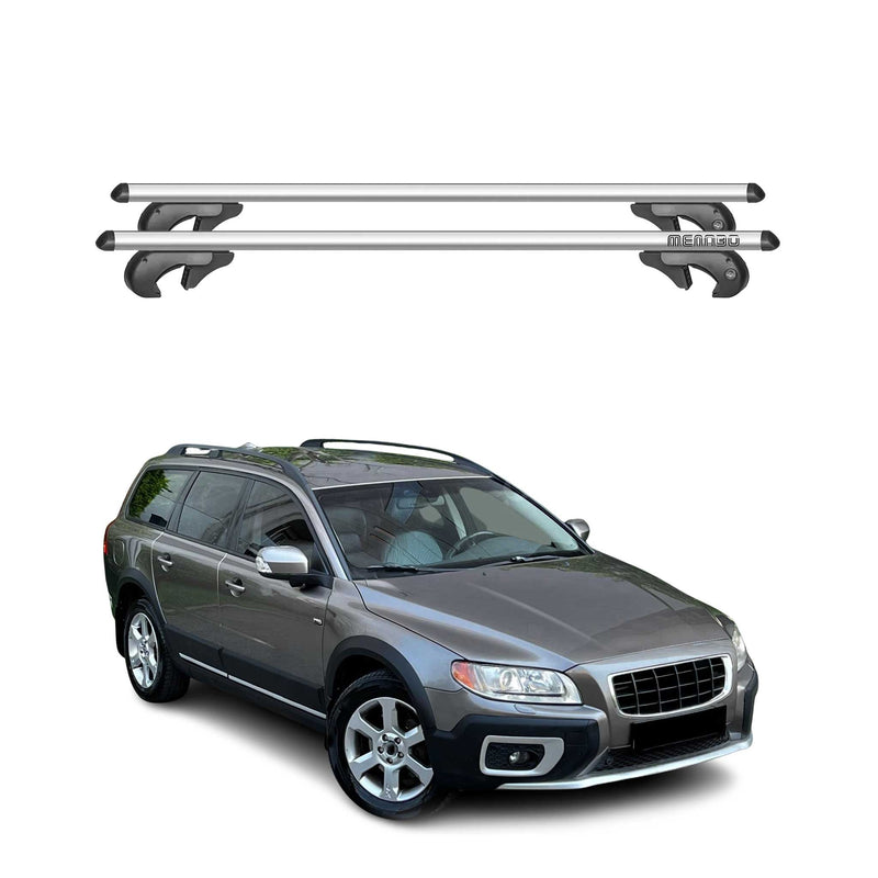 Menabo Dachträger Grundtäger für Volvo XC70 mk3 2007-2016 90kg Alu Silber 2 tlg