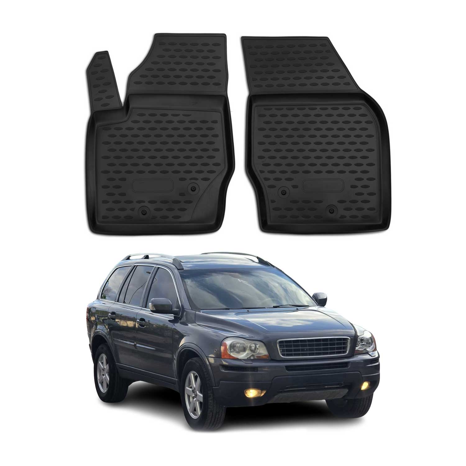 OMAC Gummimatten Fußmatten für Volvo XC90 2002-2014 TPE Automatten Schwarz 2x