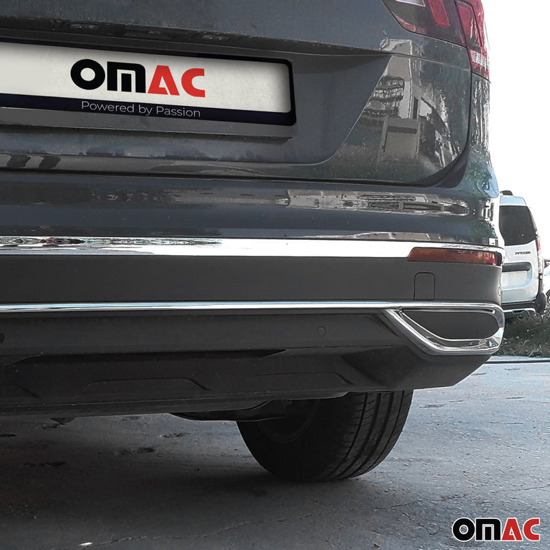 Stoßstangen Diffusor Auspuffrahmen für VW Tiguan 2020-2024 FL Edelstahl 3tlg