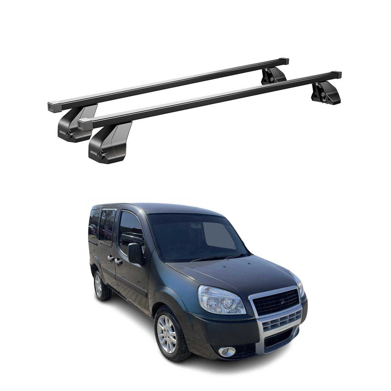Menabo Dachträger Grundtäger für Fiat Doblo 2000-2010 75kg Stahl Schwarz 2 tlg