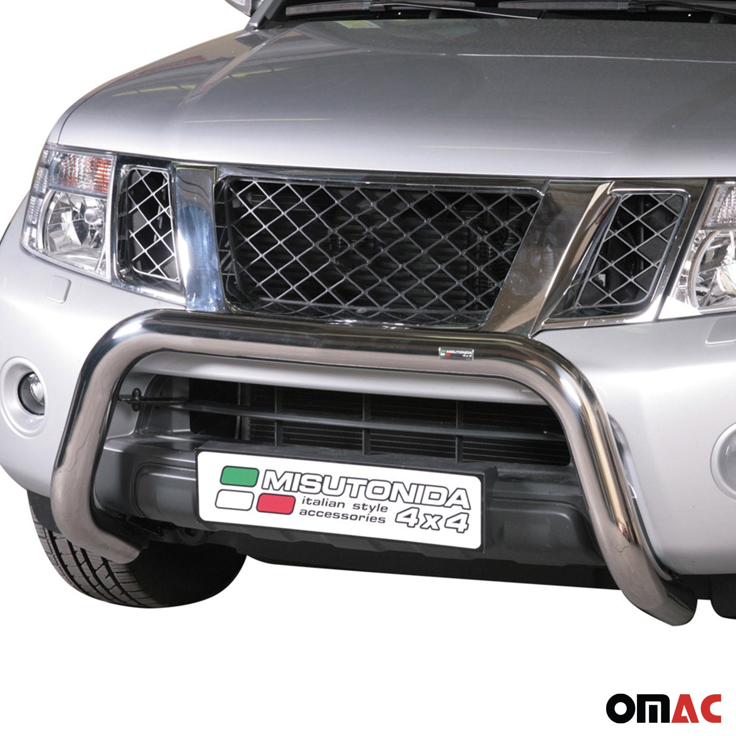 Frontbügel Frontschutzbügel für Nissan Navara 2005-2010 ø76mm Stahl Silber