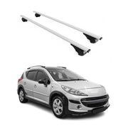 Dachträger Grundtäger für Peugeot 207 Kombi 2007-2012 75kg Metall Silber 2 tlg
