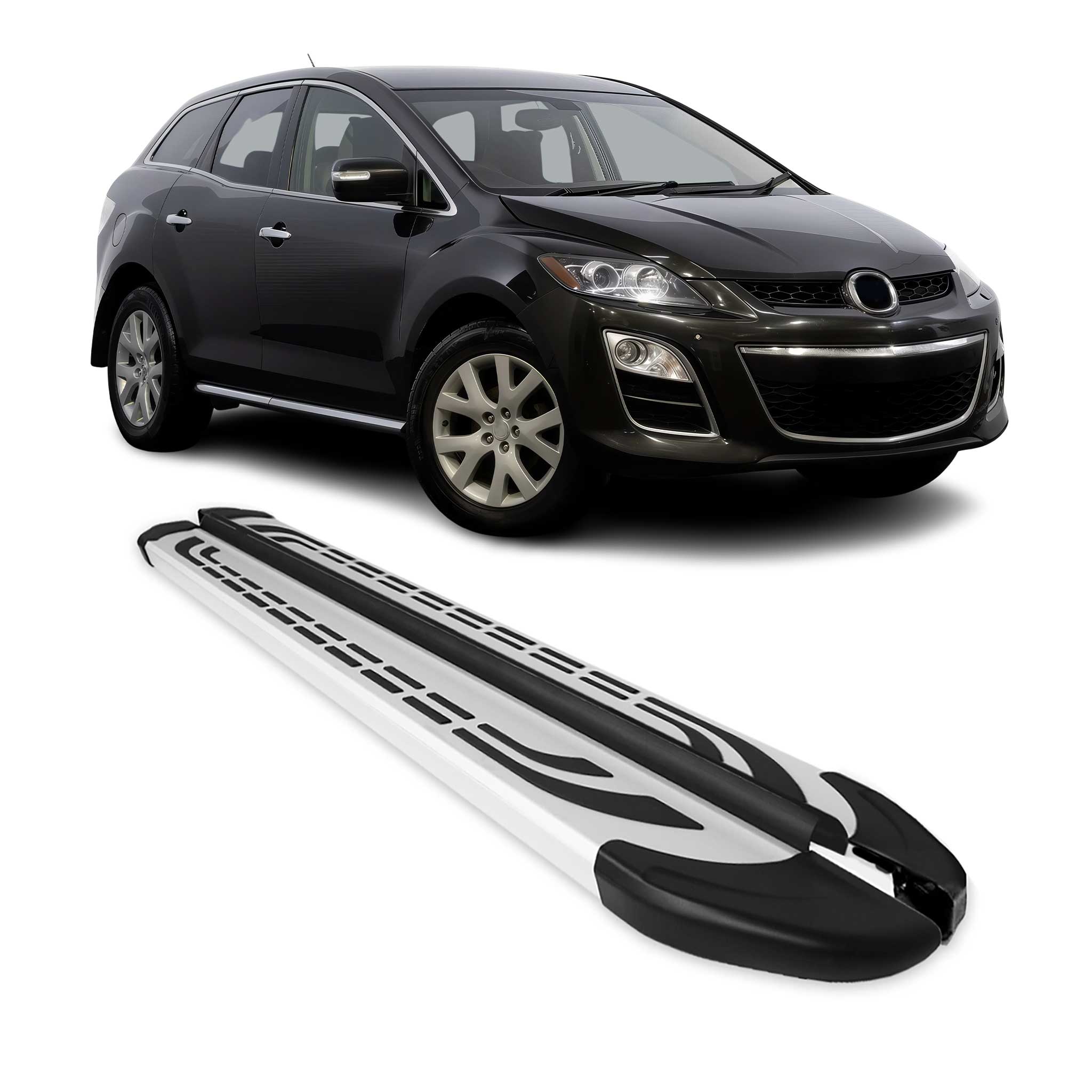 Trittbretter Seitenschweller Seitenbretter für Mazda CX-7 2006-2012 Alu Grau