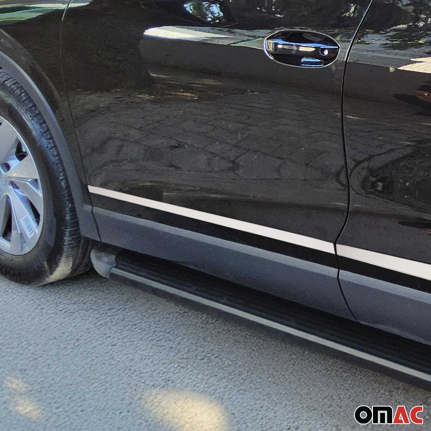 Seitentürleiste Türschutzleiste für VW Tiguan mk3 2024-2026 Edelstahl Chrom 4tlg