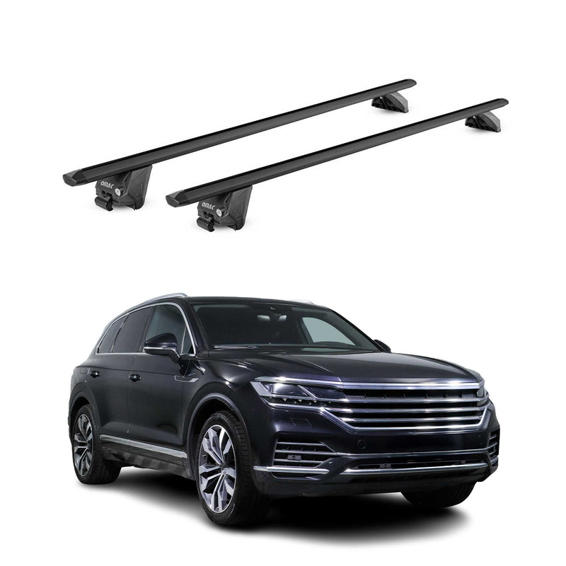 Dachträger Grundtäger für VW Touareg mk3 2018-2025 100kg Alu Schwarz 2 tlg ABE