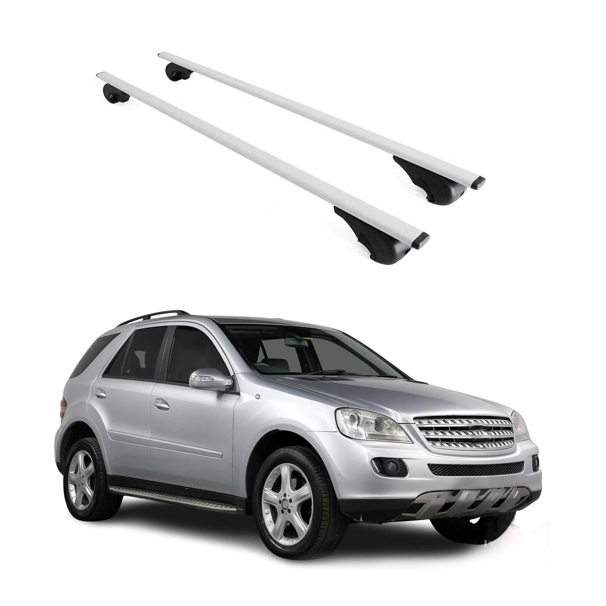 Dachträger Grundtäger für Mercedes ML Klasse W164 2005-2011 75kg Metall Grau 2x