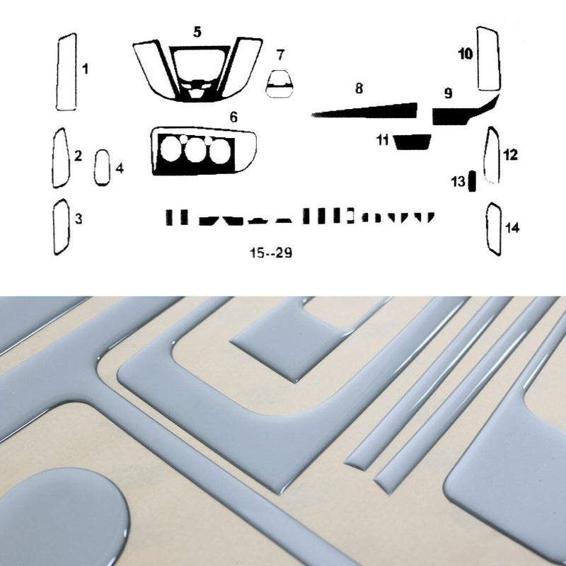 Innenraum Dekor Cockpit für Ford Transit 2014-2024 Aluminium Optik 30tlg
