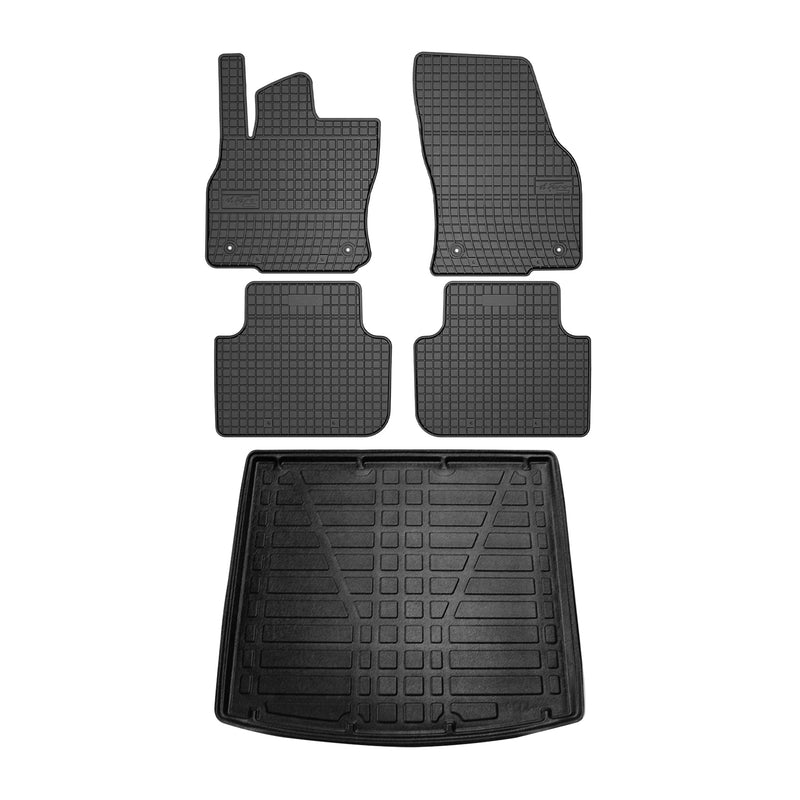 Fußmatten & Kofferraumwanne Set für Audi Q3 F3 2018-2024 Gummi TPE Schwarz 5x