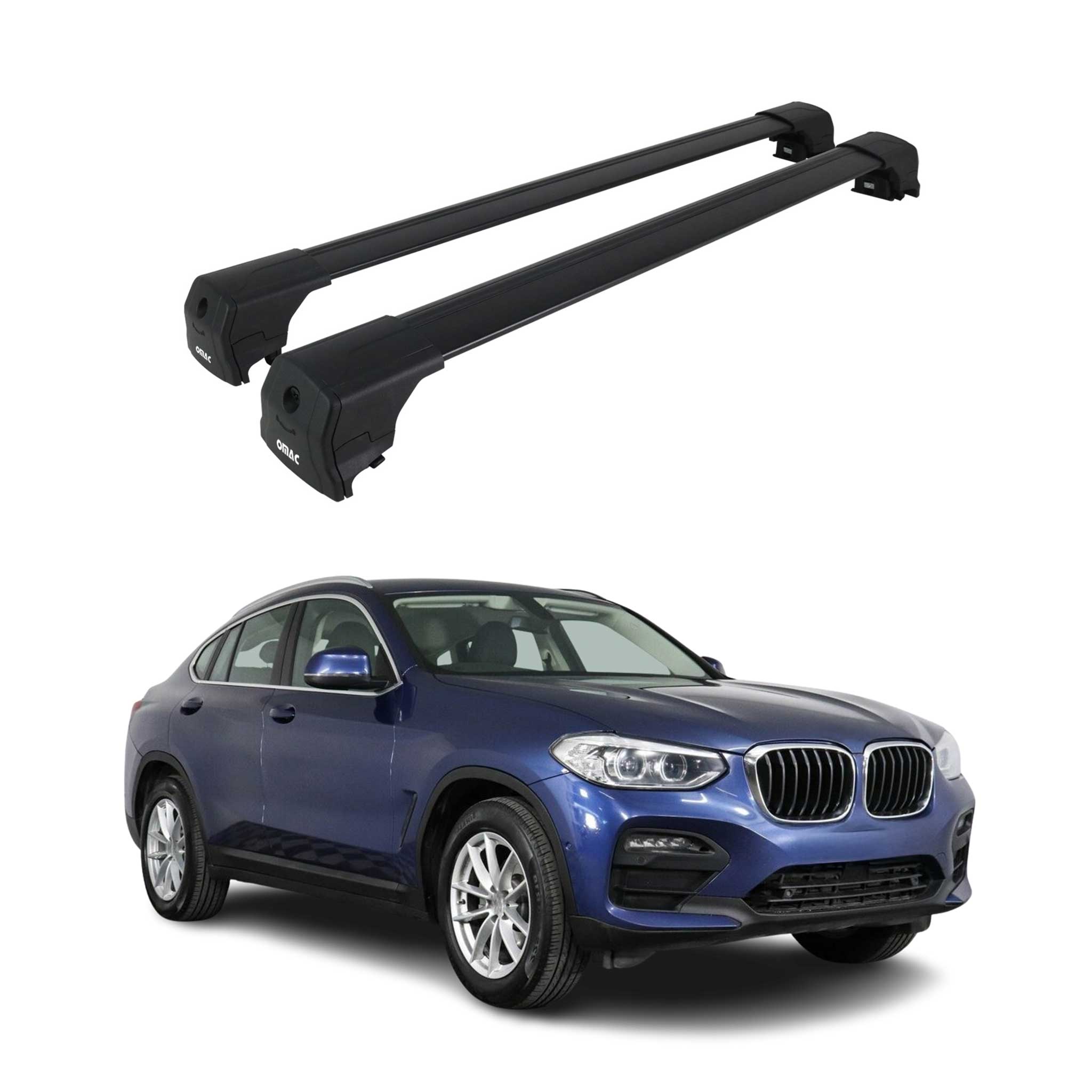 Dachträger Grundtäger für BMW X4 G02 2018-2025 75kg Aluminium Schwarz 2 tlg