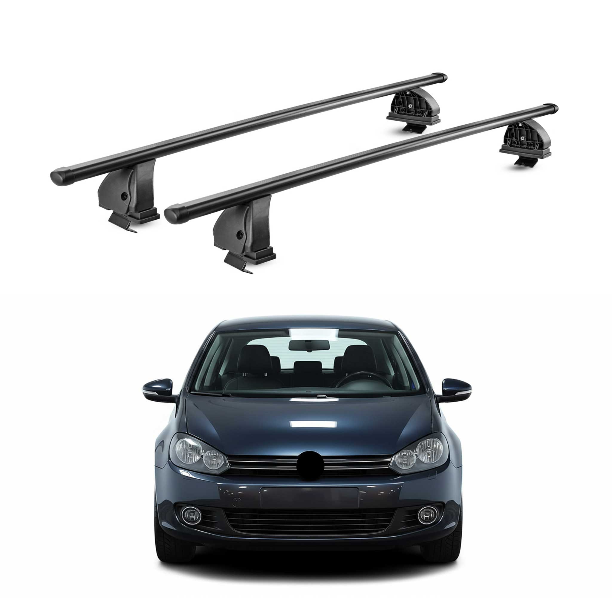 Stahl Dachträger für VW Golf mk6 Schrägheck Kombi 2008-12 5Tür TÜV 2tlg Schwarz