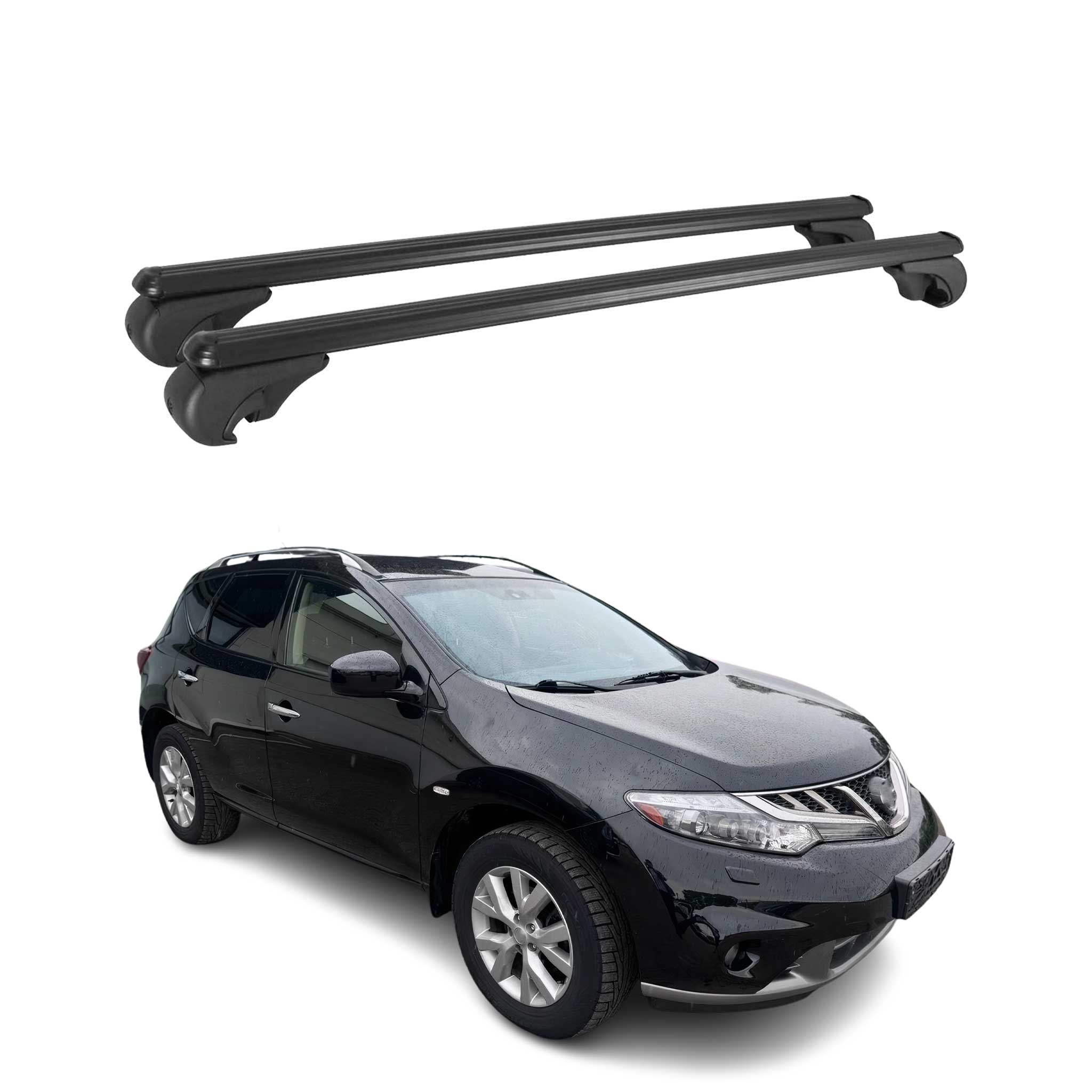 Dachträger Grundtäger für Nissan Murano 2007-2014 75kg Alu Schwarz 2 tlg
