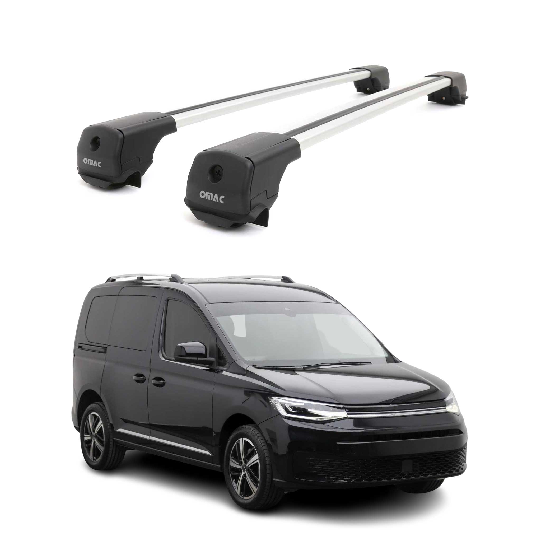 Dachträger Grundträger für VW Caddy IV 2020-2026 Aluminium 75kg Grau 2tlg