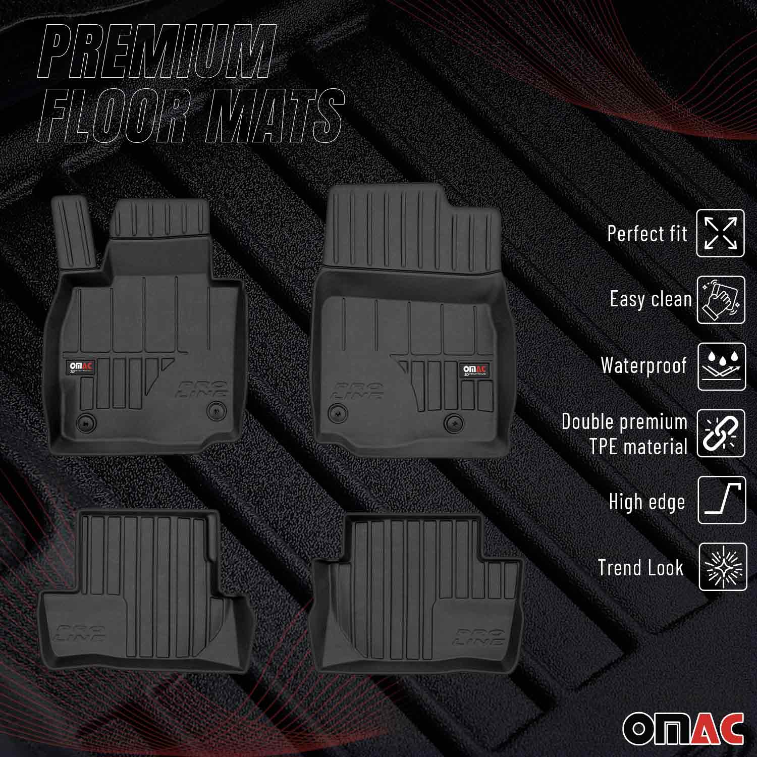OMAC Gummi Fußmatten für Mazda MX-30 2021-2026 Premium TPE Automatten Schwarz 4x