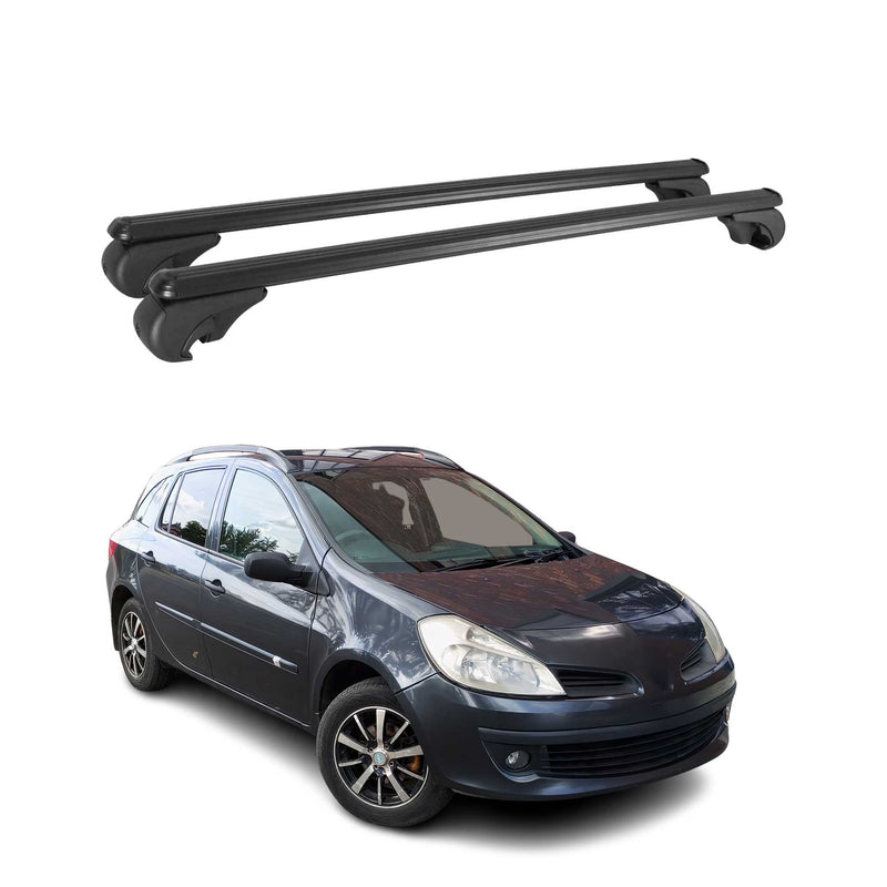 Dachträger für Renault Clio Grandtour 2005-2012 Gepäckträger Alu Schwarz 2x