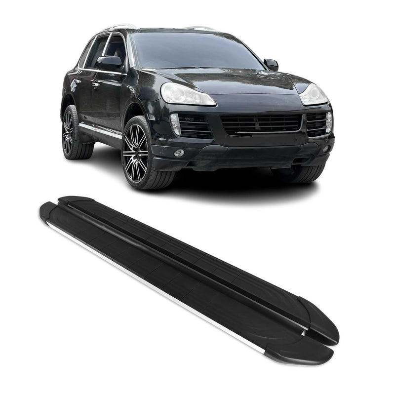 Trittbretter Seitenschweller für Porsche Cayenne 2003-2010 Alu Schwarz Grau