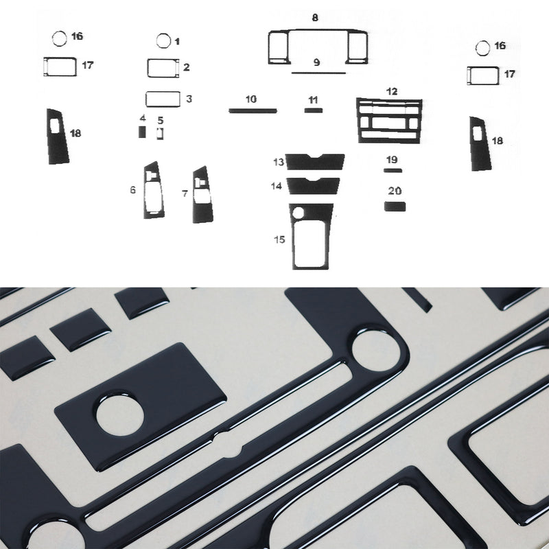 Innenraum Dekor Cockpit für Toyota Corolla 2006-2013 Piano Schwarz Optik 20tlg