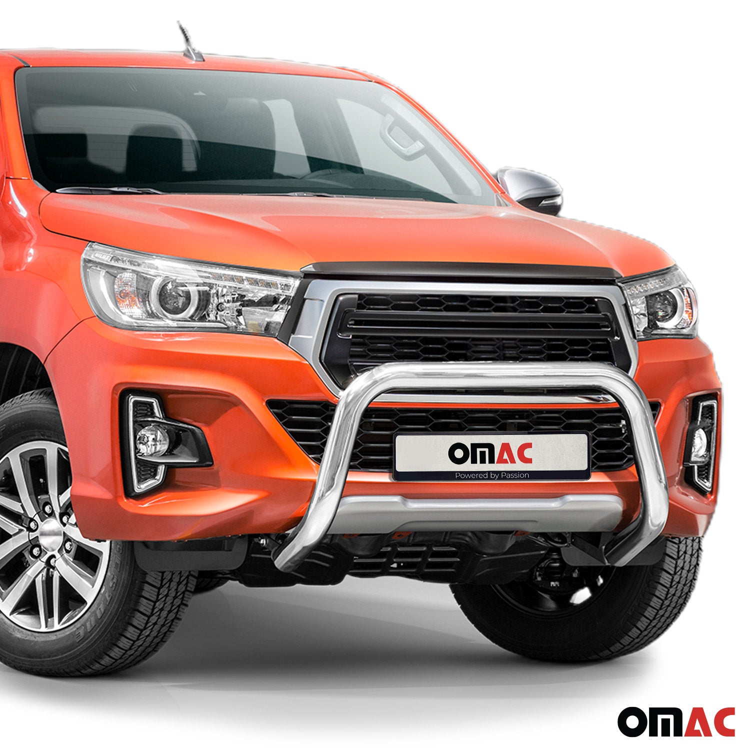 Stahl Frontbügel Frontschutzbügel für Toyota Hilux 2018-2022 mit ABE Silber