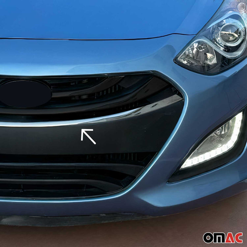 Kühlergrill Leisten Grillleisten für Hyundai i30 Coupe 2013-2017 Chrom Silber