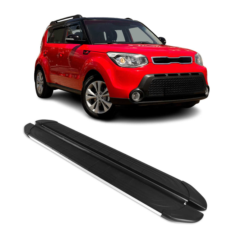 Trittbretter Seitenschweller für Kia Soul 2013-2019 Aluminium Schwarz Silber 2x