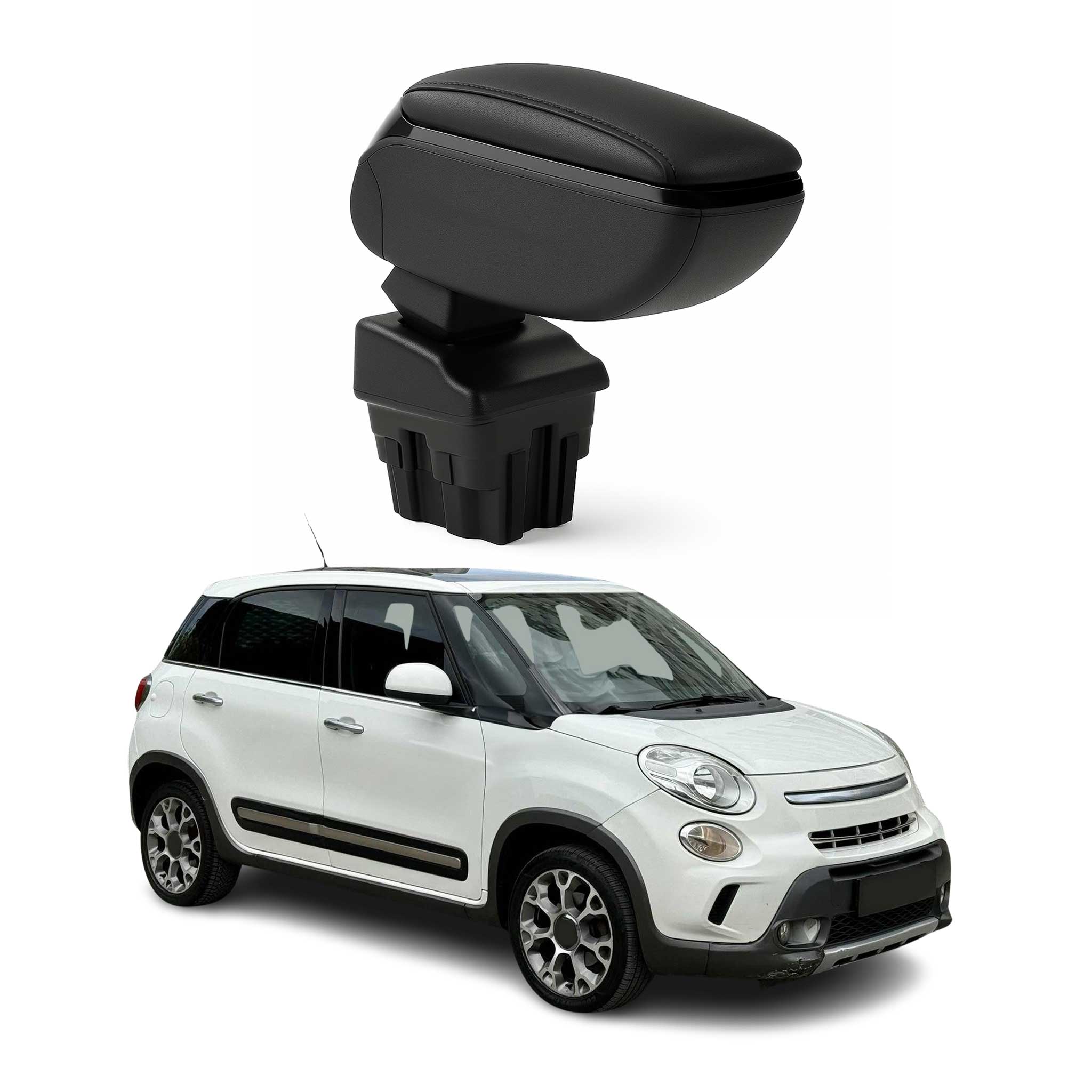 Armlehne Mittelarmlehne Mittelkonsole für Fiat 500L 2013-2017 PU-Leder Schwarz