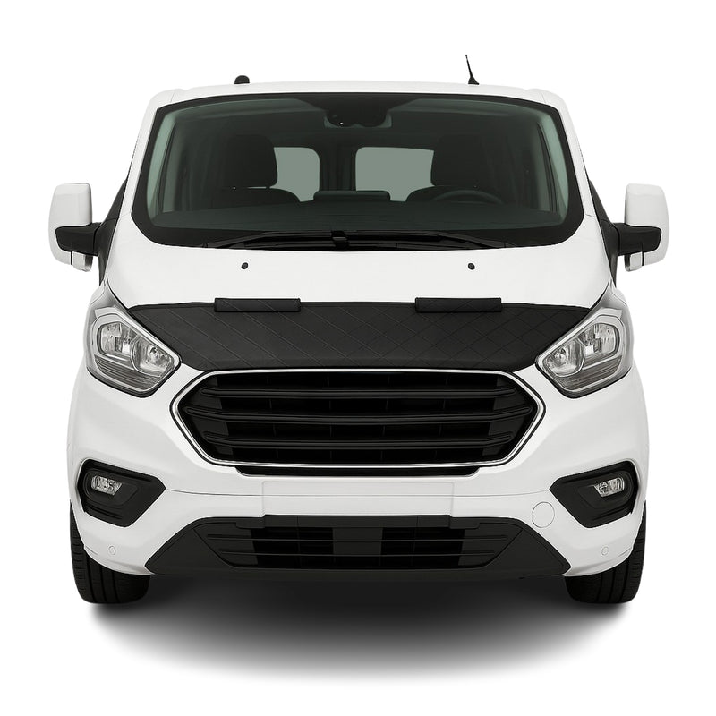 Haubenbra Steinschlagschutz für Ford Tourneo Custom 2018-2024 Schwarz Halb