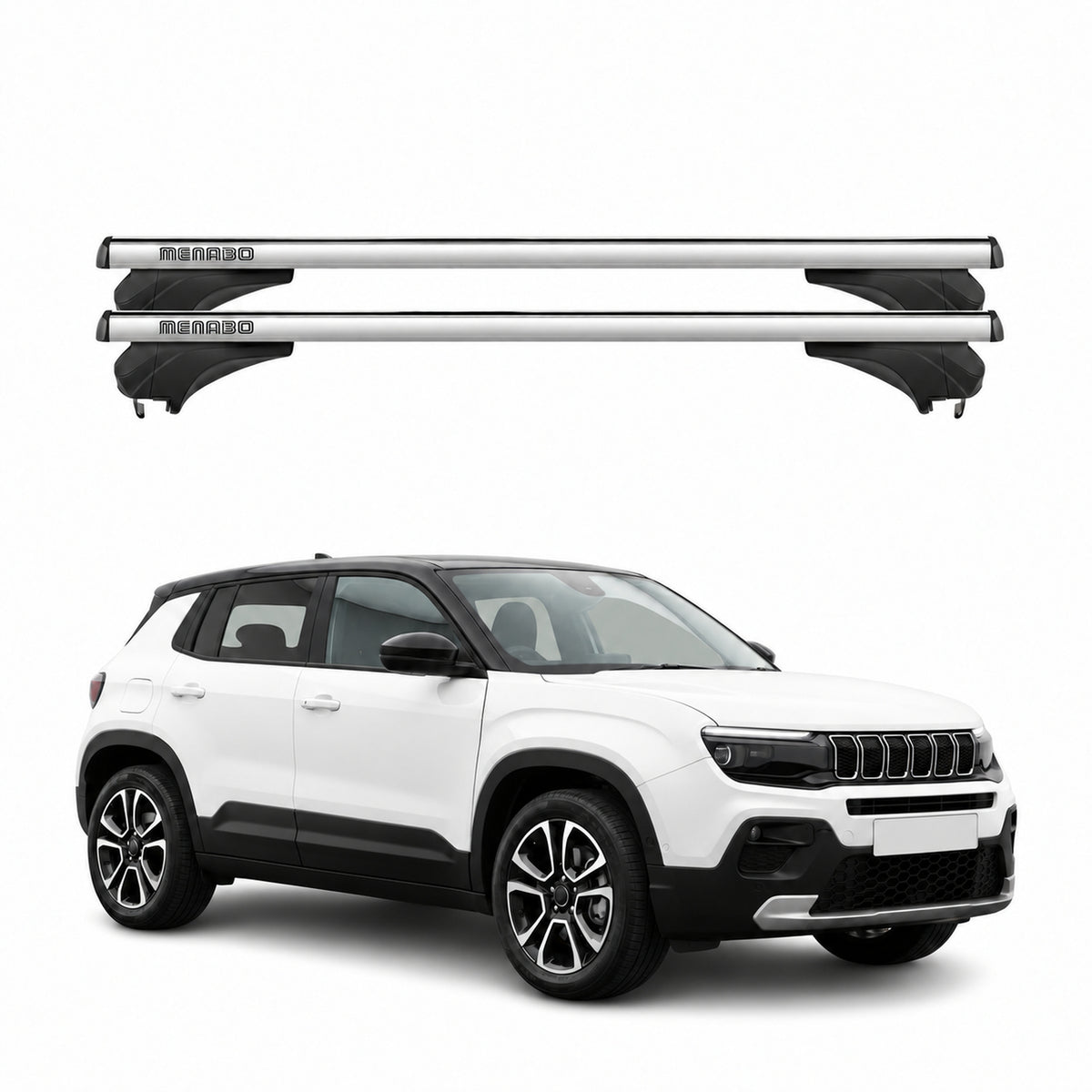 Menabo Dachträger für Jeep Avenger 2023-2026 Aluminium Silber 2 Stück
