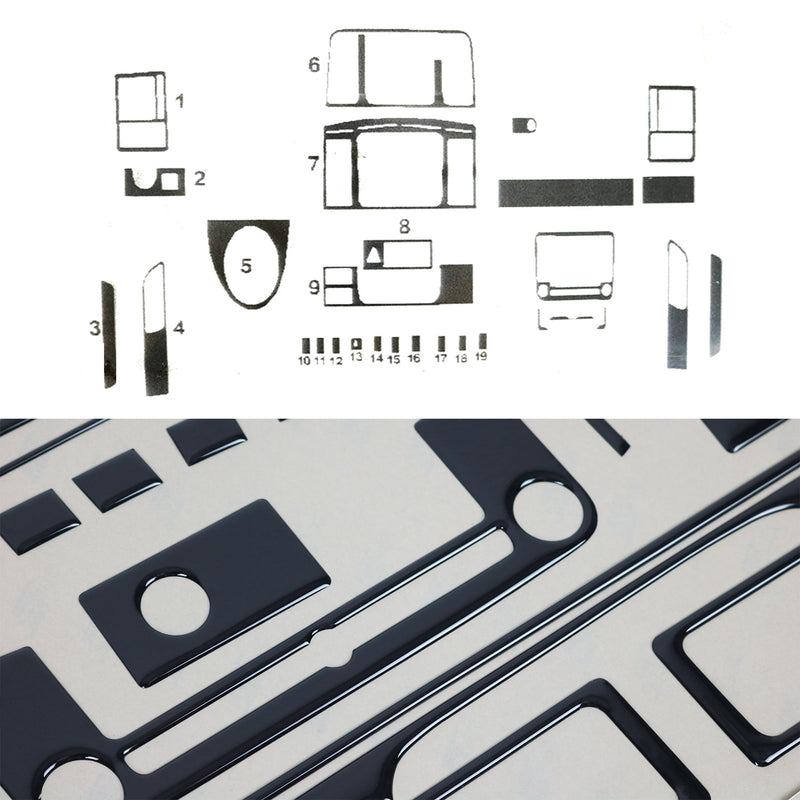 Innenraum Dekor Cockpit für VW Transporter T5 2009-2015 Piano Schwarz Optik 29x