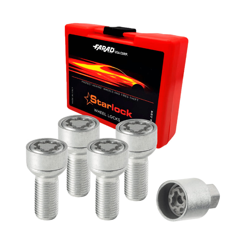 Radschloss Radschrauben Satz für Mercedes CLK 1997-2010 Silber 4x M12X1.5