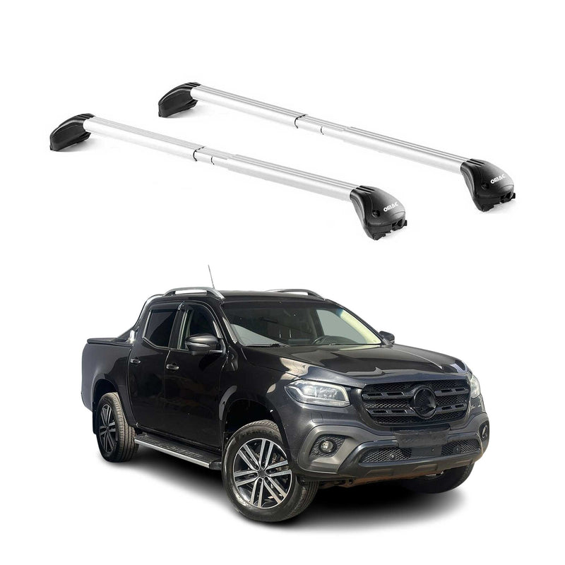 Dachträger Grundtäger für Mercedes X Klasse 470 2017-2020 100kg Alu Grau 2x ABE