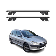 Dachträger Grundtäger für Peugeot 206 Kombi 1998-2009 Alu 90kg TÜV Schwarz 2tlg