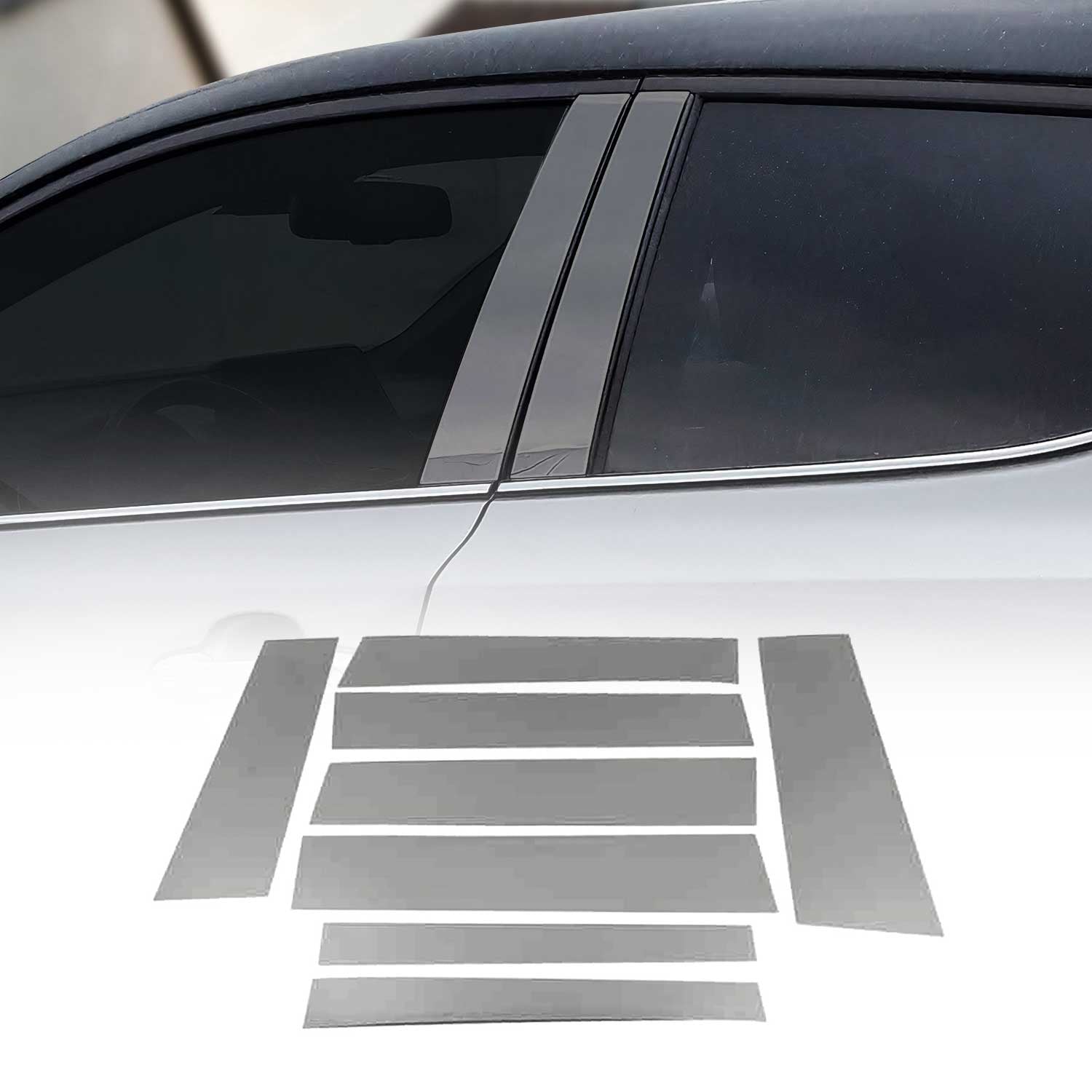 B-Säule Türsäulen Verkleidung für Fiat Doblo 2010-2021 Edelstahl Dunkel 8tlg