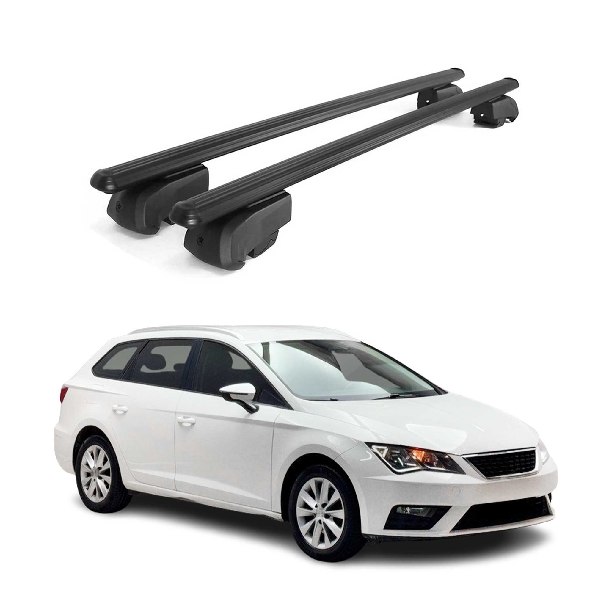 Dachträger Gepäckträger für Seat Leon Kombi 2014-2023 ABE Alu Schwarz 2x