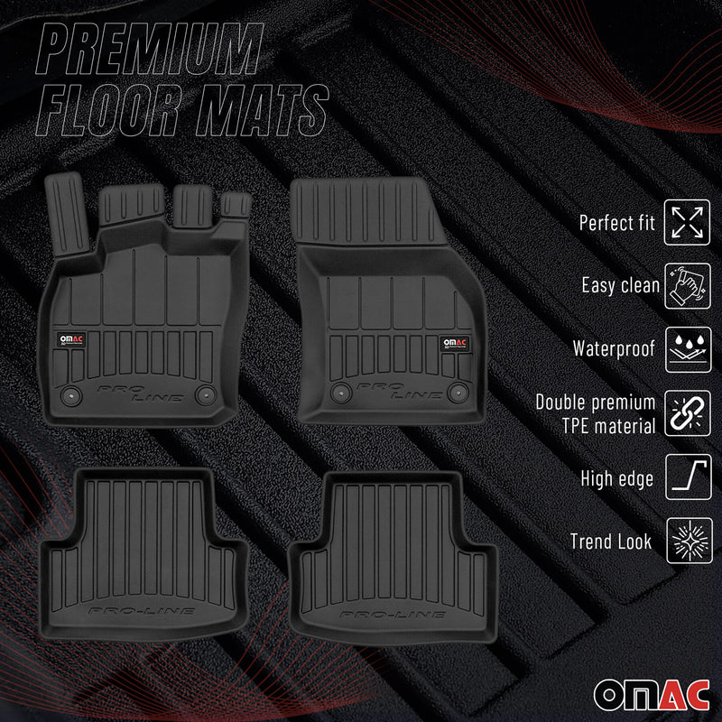 OMAC Gummi Fußmatten für Seat Ateca 2016-2025 Premium TPE Automatten Schwarz 4x