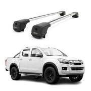 Dachträger Grundträger für Isuzu D-Max II 2012-2018 Aluminium 75kg Grau 2tlg