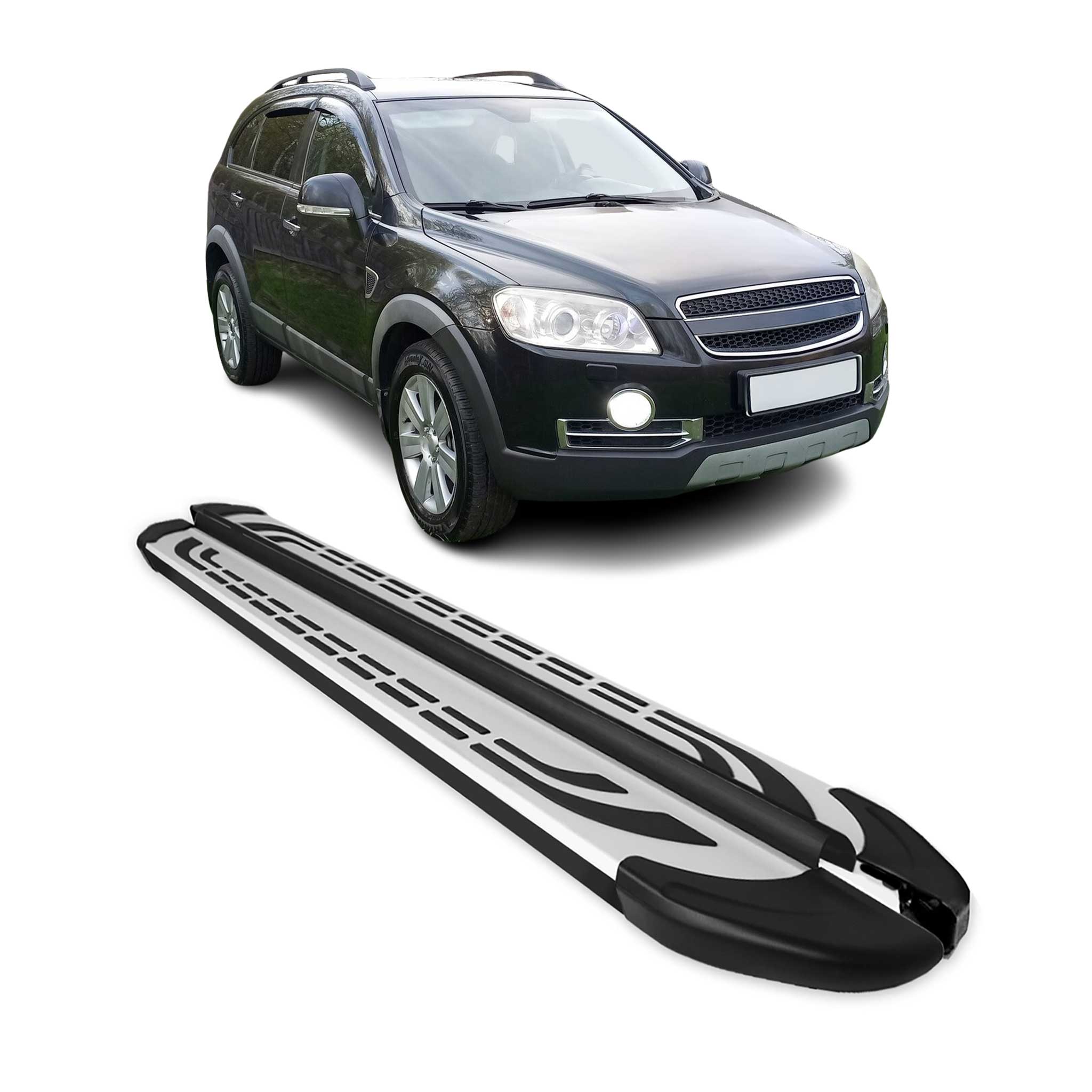 Trittbretter Schweller Seitenbretter für Chevrolet Captiva 2006-2019 Schwarz Alu