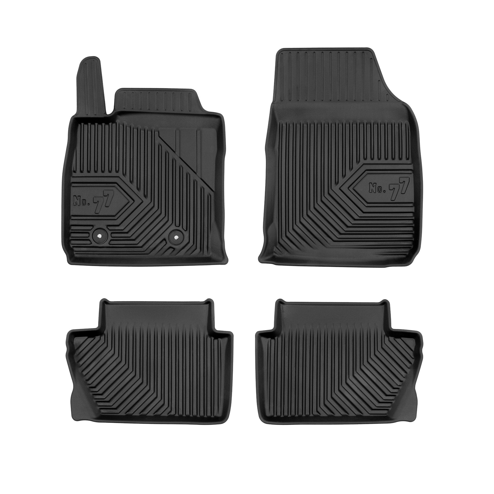 Fußmatten Gummimatten No.77 für Ford EcoSport II 2017-2022 FL TPE Schwarz 4 tlg