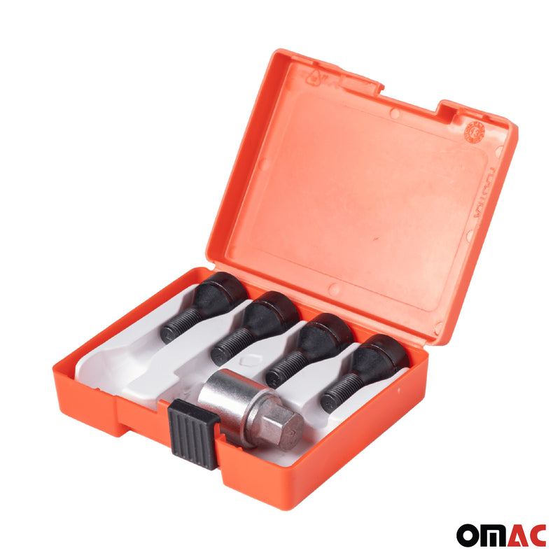 Radschloss Satz für Fiat Fiorino/ Qubo/ Linea ab 2003 Schwarz 4tlg M12X1.25