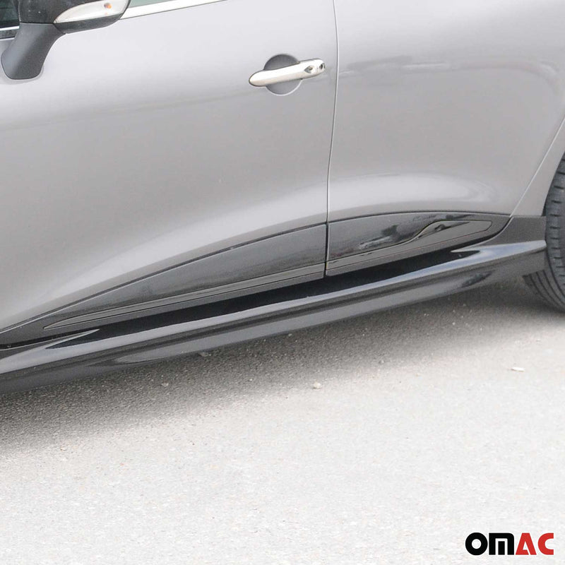 Seitentürleiste Türschutzleiste für Renault Clio 2012-2019 Chrom Stahl Dunkel 4x