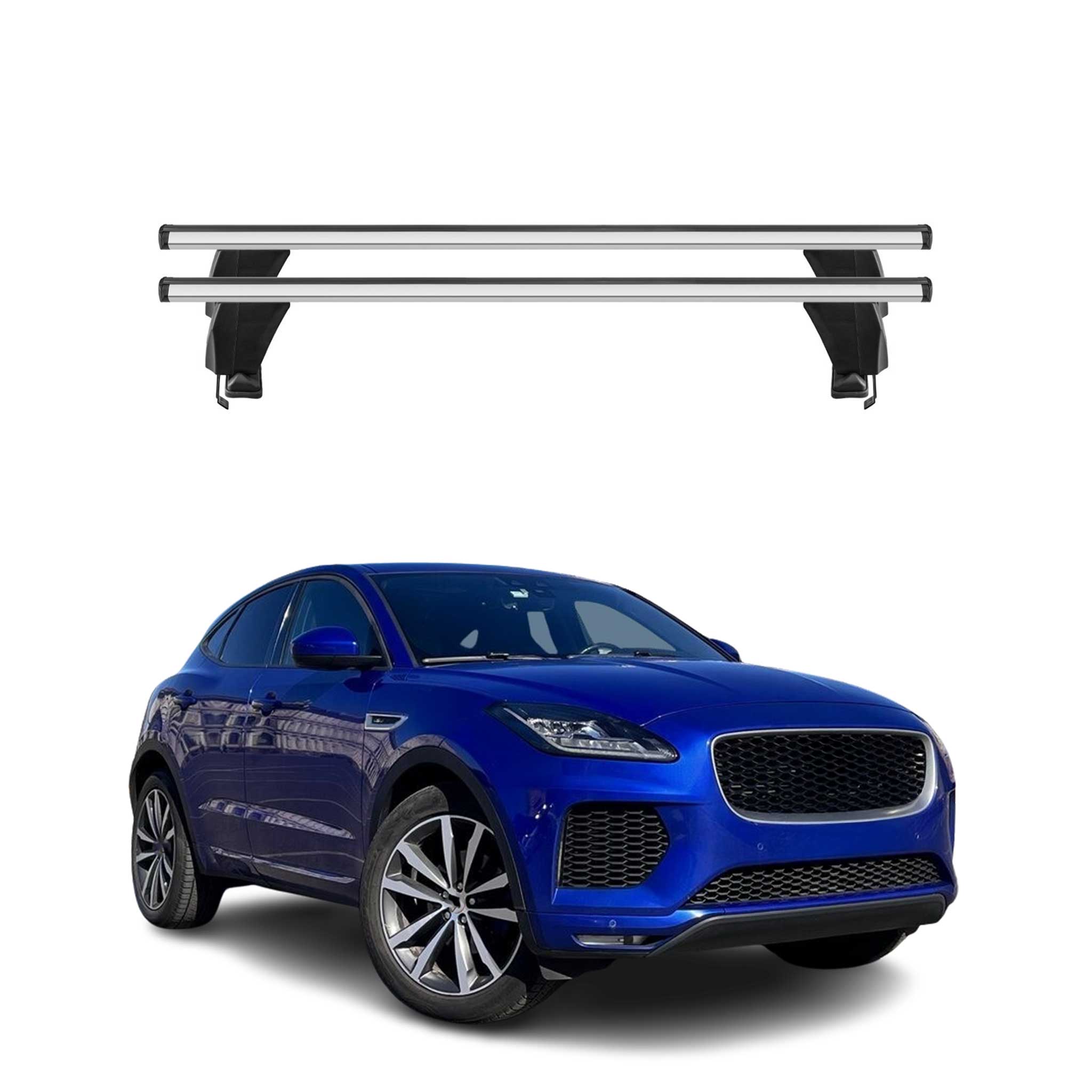 Menabo Dachträger Grundtäger für Jaguar E-Pace 2018-2024 50kg Alu Silber 2 tlg