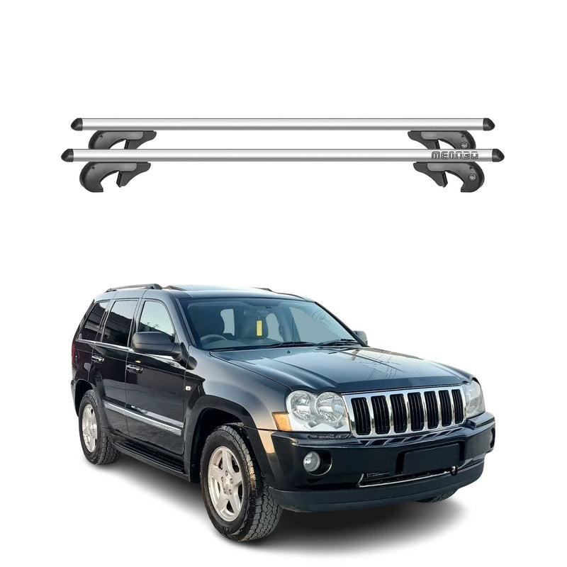 Menabo Dachträger Grundtäger für Jeep Grand Cherokee WK 2005-2010 90kg Silber 2x