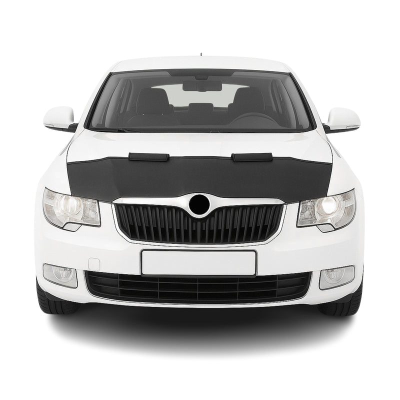 Haubenbra Steinschlagschutz Bonnet Bra für Skoda Super B 2008-2013 Schwarz Halb