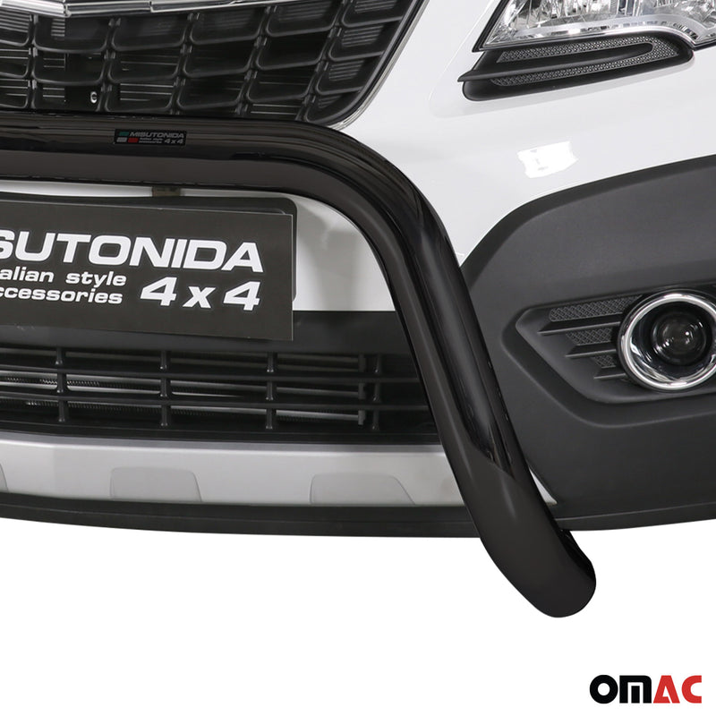 Frontbügel Frontschutzbügel für Opel Mokka 2012-2016 ø76mm Stahl Schwarz Schutz