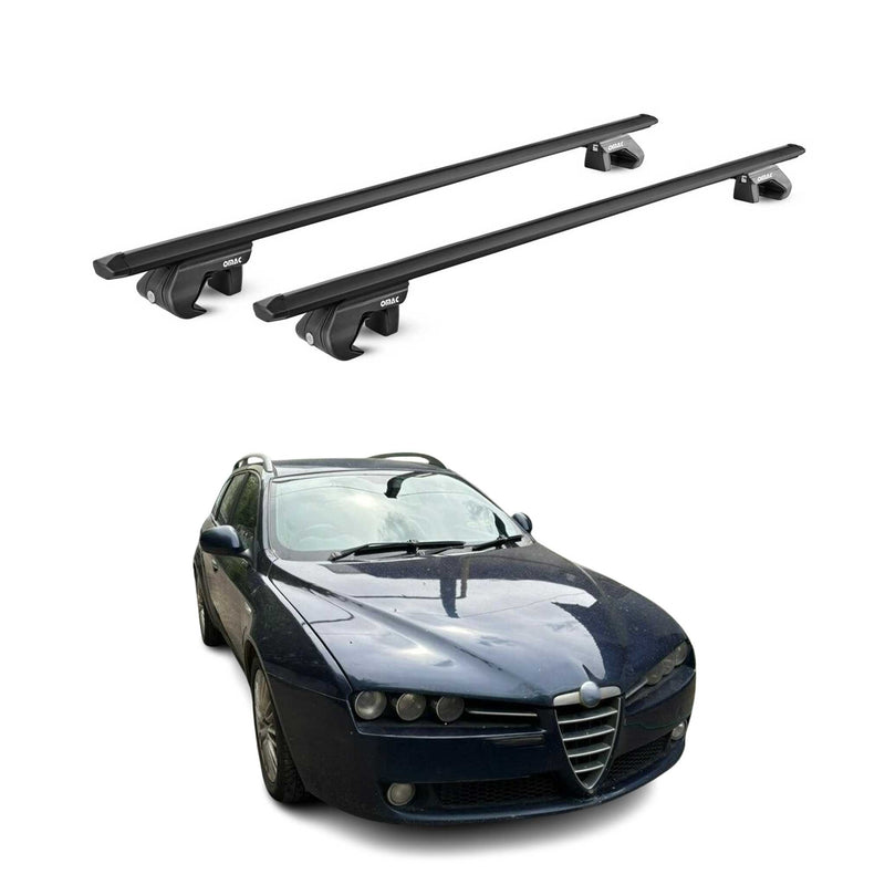 Dachträger Grundtäger für Alfa Romeo 159 Kombi 2005-2011 90kg Alu Schwarz 2x ABE