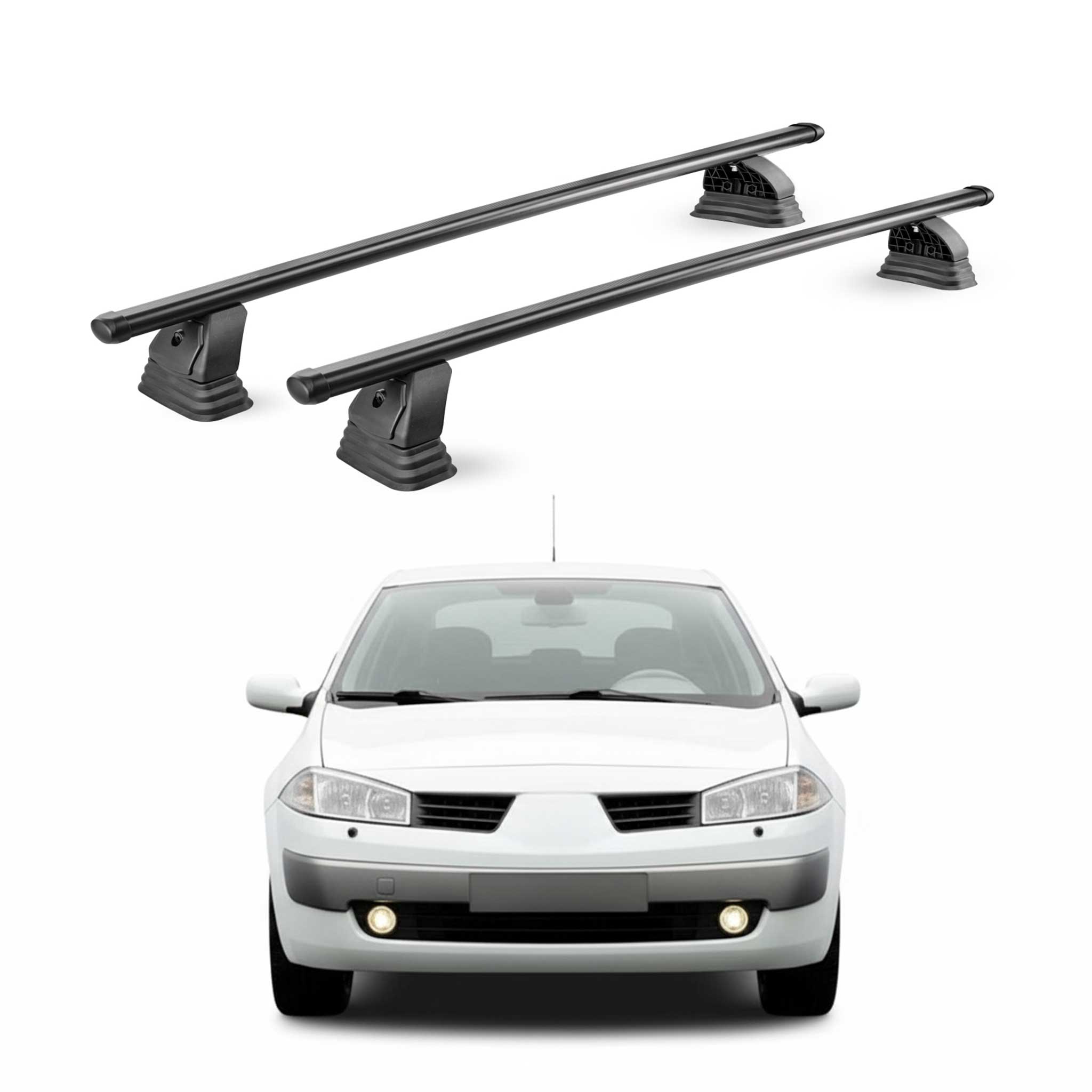 Stahl Dachträger für Renault Megane II Schrägheck Kombi Limo 2003-08 Schwarz 2x