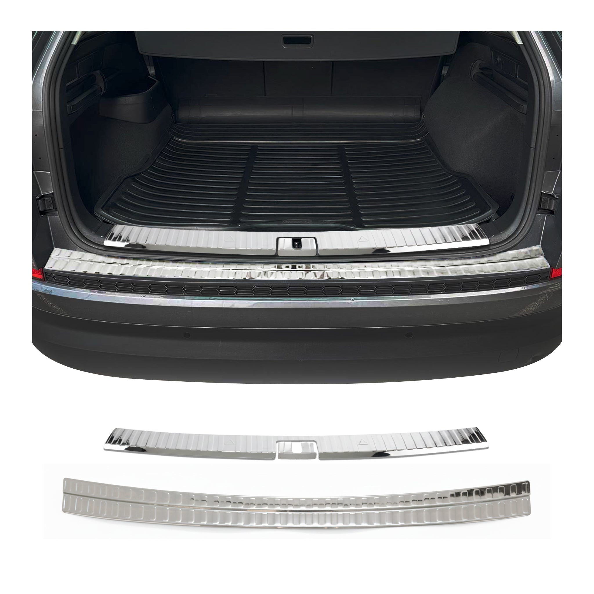 Ladekantenschutz & Stoßstange Satz für Skoda Kodiaq 2016-2024 Edelstahl Glänzend