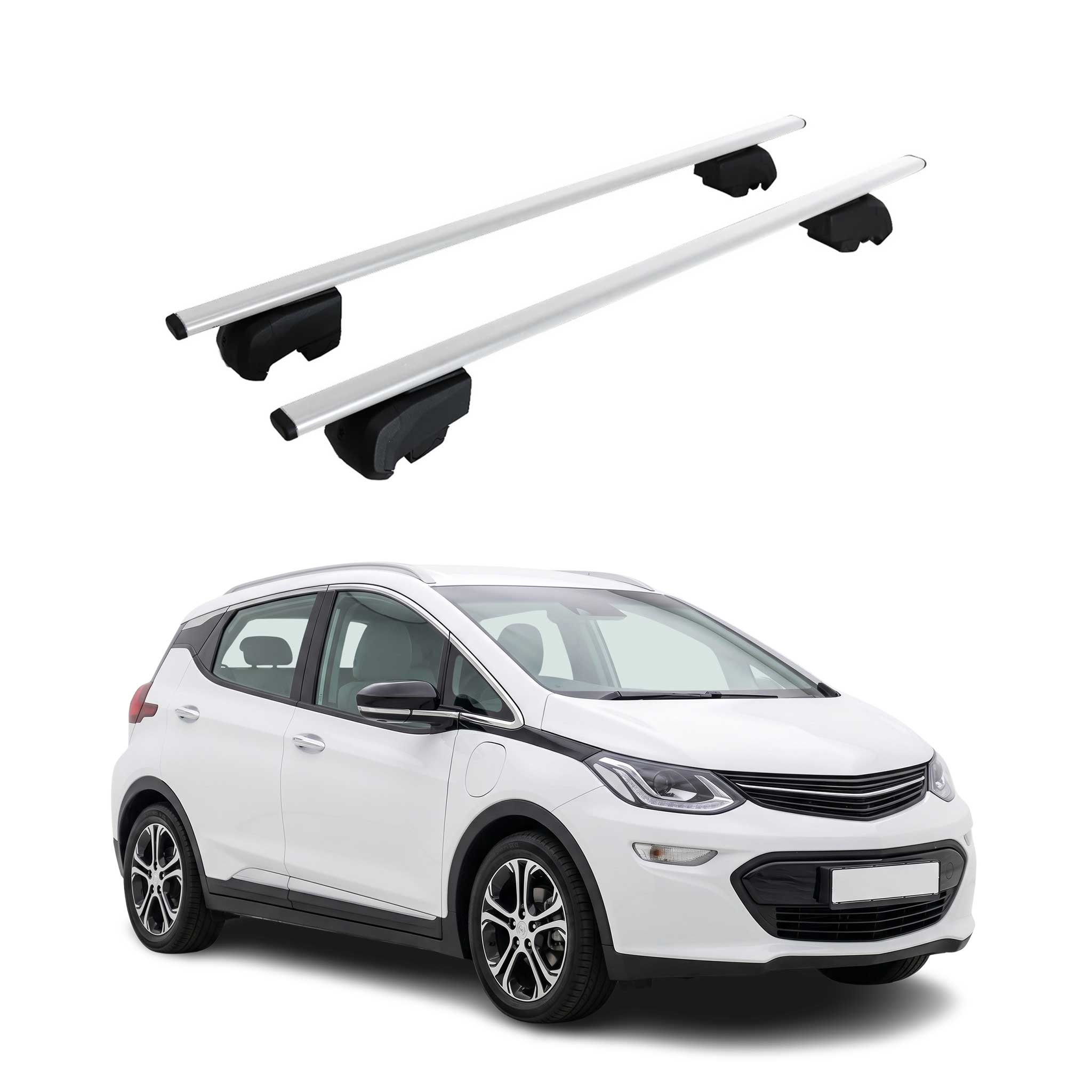 Dachträger Grundträger für Opel Ampera-e 2017-2020 Metall Silber 2tlg