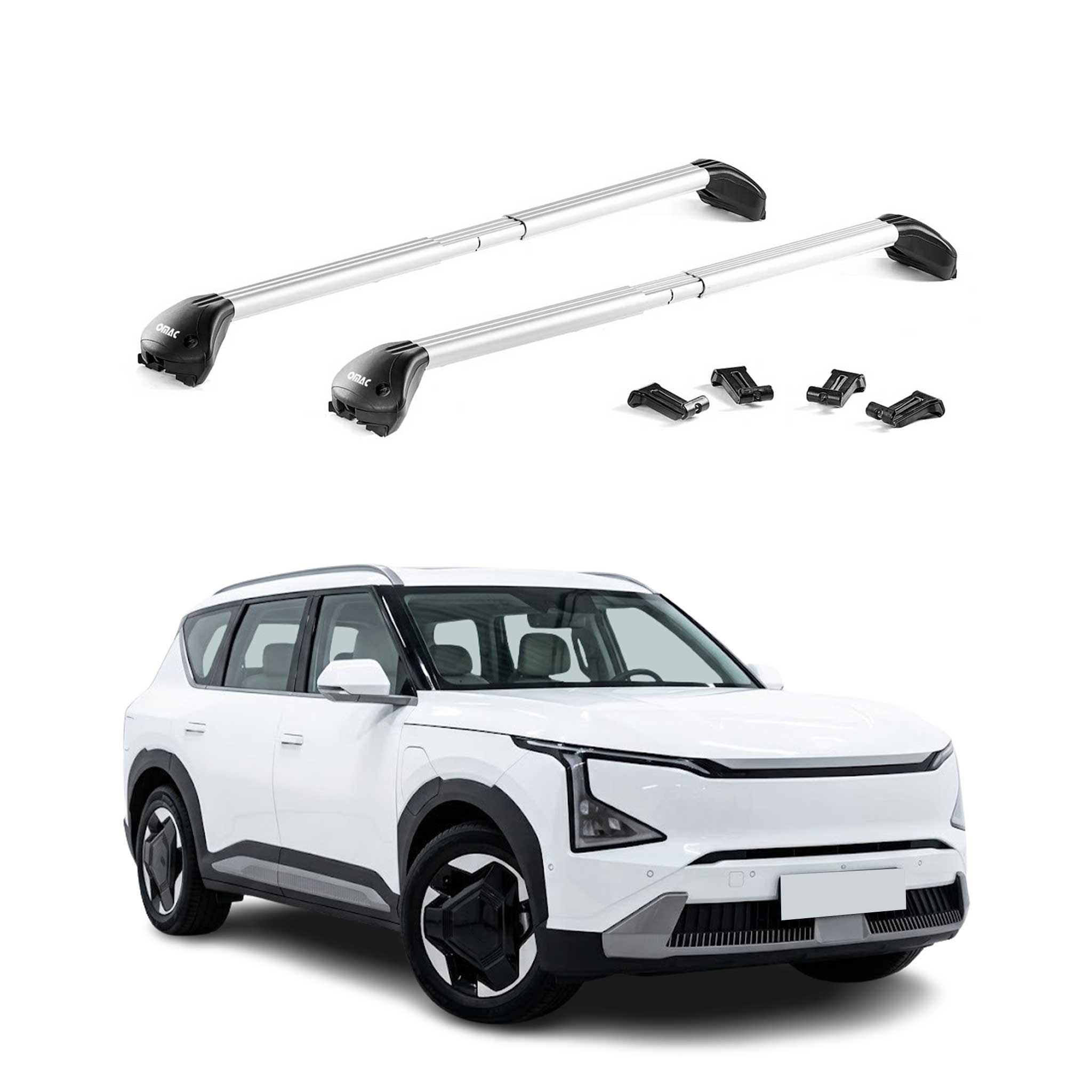 Dachträger Grundtäger für Kia EV5 2024-2026 100kg Aluminium Silber 2 tlg ABE