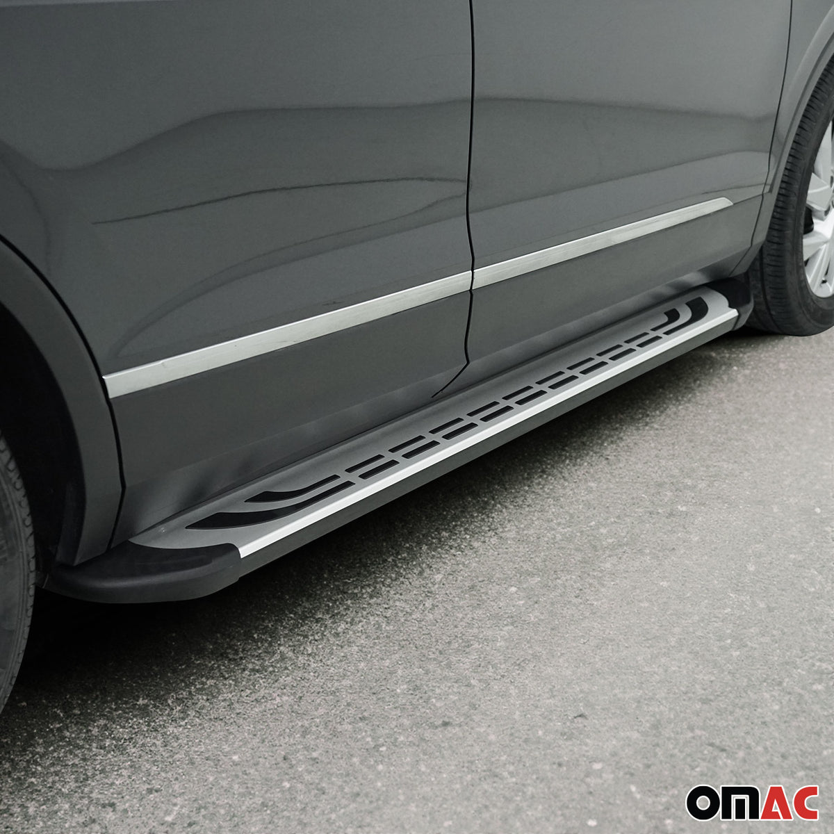 Trittbretter Schweller Seitenbretter für Subaru Outback IV 2010-2014 Alu Schwarz