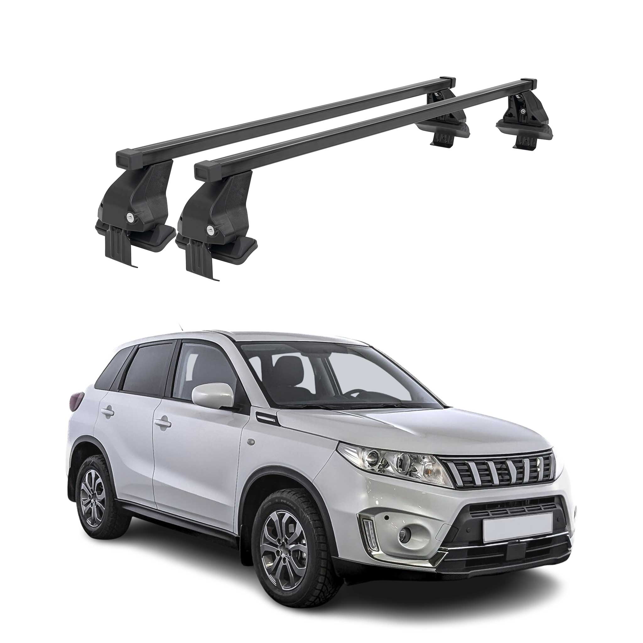 Menabo Dachträger für Suzuki Vitara mk4 2015-2026 50kg Stahl Schwarz 2x