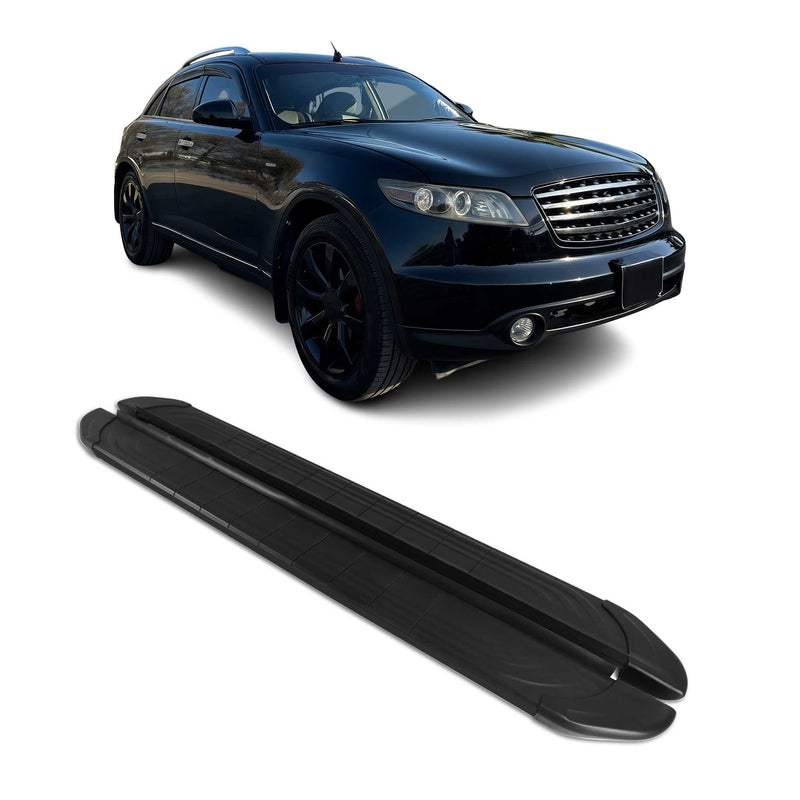 Trittbretter Seitenschweller für Infiniti FX 2002-2008 Aluminium Schwarz 2tlg